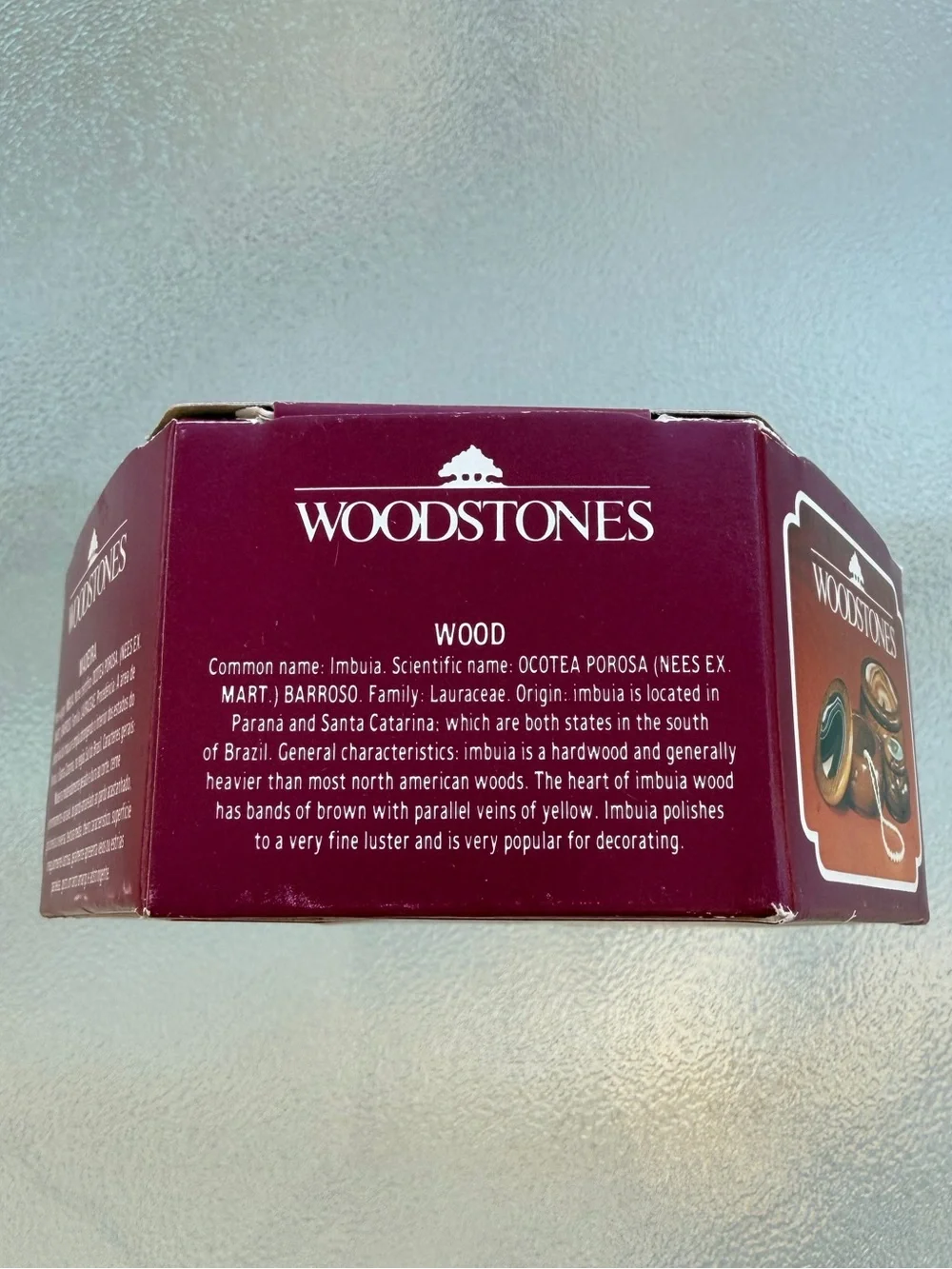 Woodstones Brazilian Purple Agate and Wood Jewelry Box Trinket Box Handcrafted